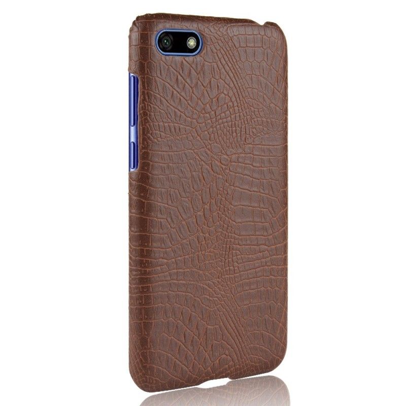 Etui Huawei Y5 2018 Ciemnoniebieski Efekt Skóry Krokodyla