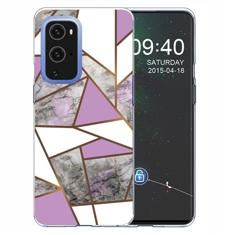 Etui OnePlus 9 Biały Czarny Geometryczny Marmur