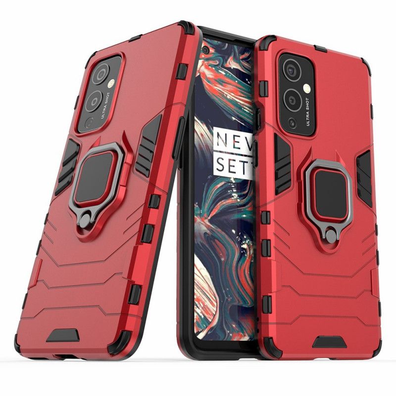 Etui OnePlus 9 Czerwony Czarny Pierścień Oporowy