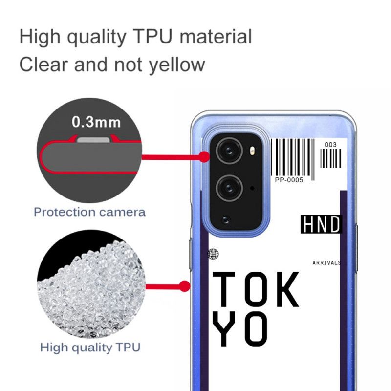 Etui OnePlus 9 Granatowy Czarny Karta Pokładowa Tokyo Etui Ochronne