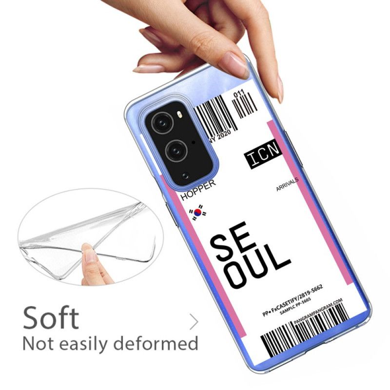 Etui OnePlus 9 Różowy Magenta Karta Pokładowa Do Seulu