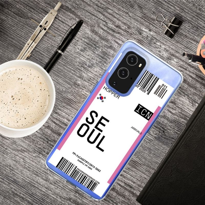 Etui OnePlus 9 Różowy Magenta Karta Pokładowa Do Seulu