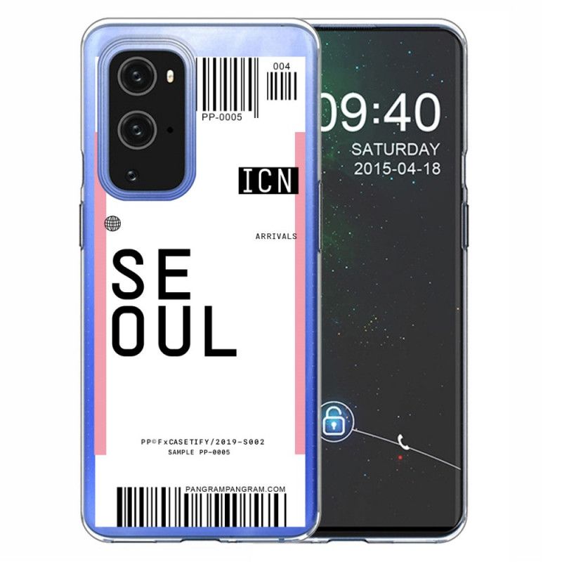 Etui OnePlus 9 Różowy Magenta Karta Pokładowa Do Seulu