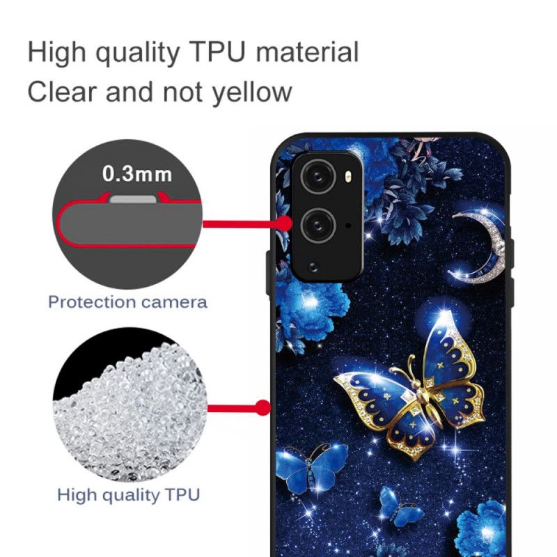 Etui OnePlus 9 Złoty Motyl Etui Ochronne