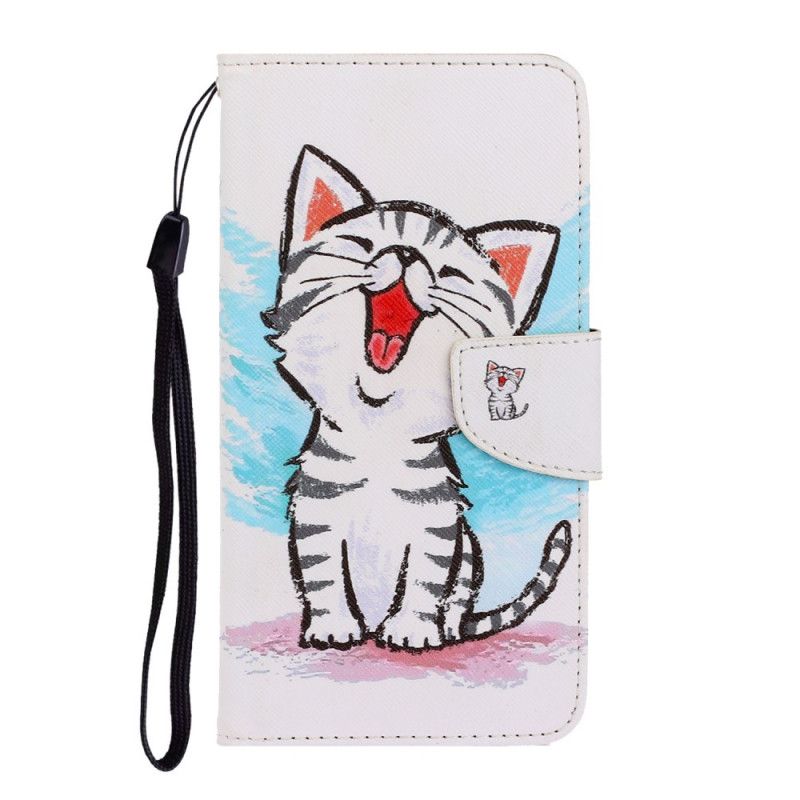 Etui Folio Samsung Galaxy M11 Kolorowy Kotek Ze Stringami Etui Ochronne