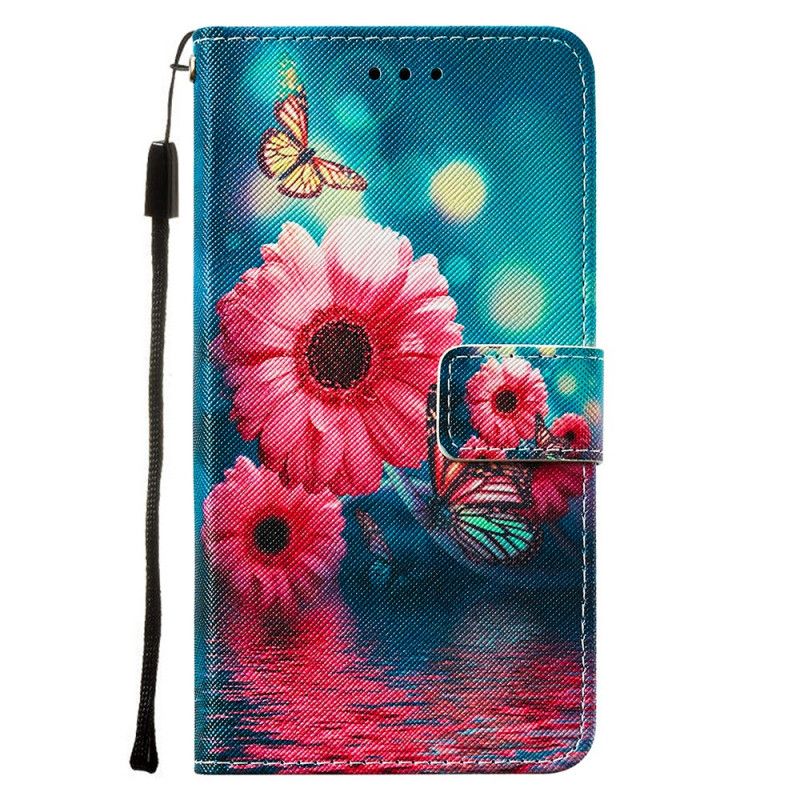Etui Folio Samsung Galaxy M11 Kwiaty I Motyle Etui Ochronne
