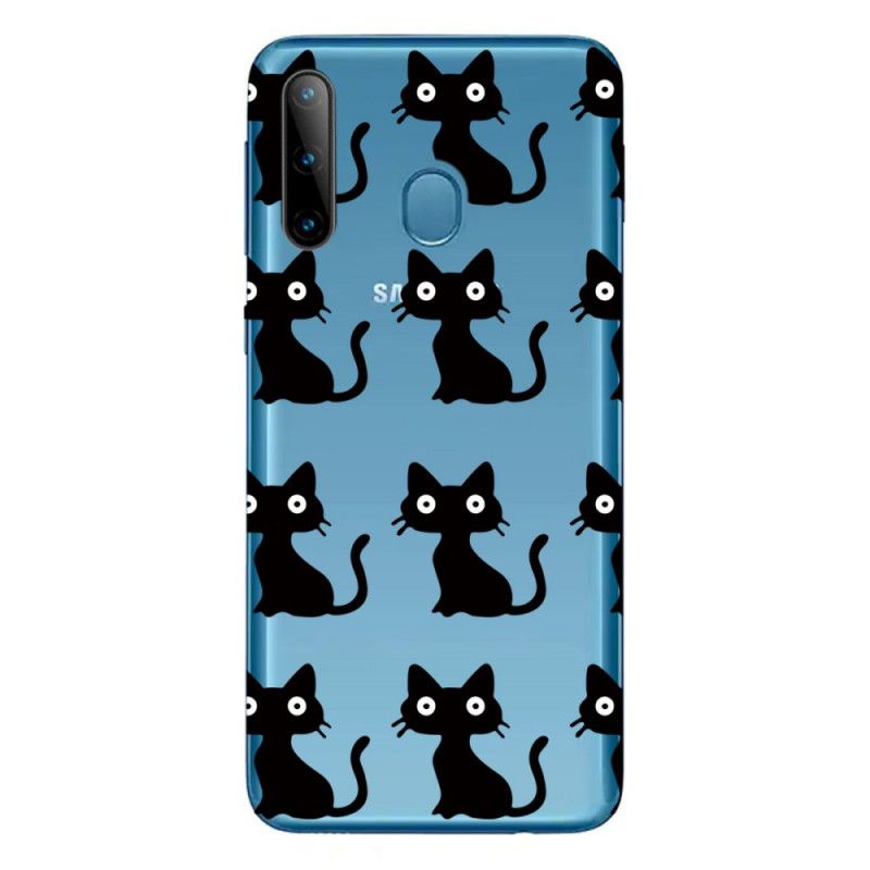 Futerały Samsung Galaxy M11 Etui na Telefon Wiele Czarnych Kotów