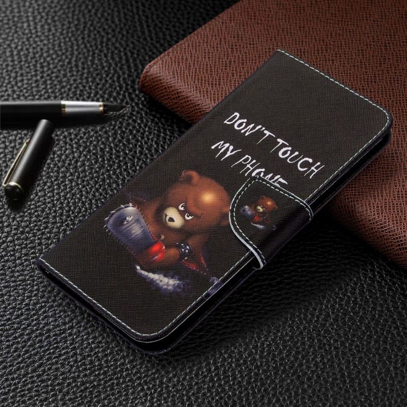 Skórzany Futerał Samsung Galaxy M11 Etui na Telefon Niebezpieczny Niedźwiedź