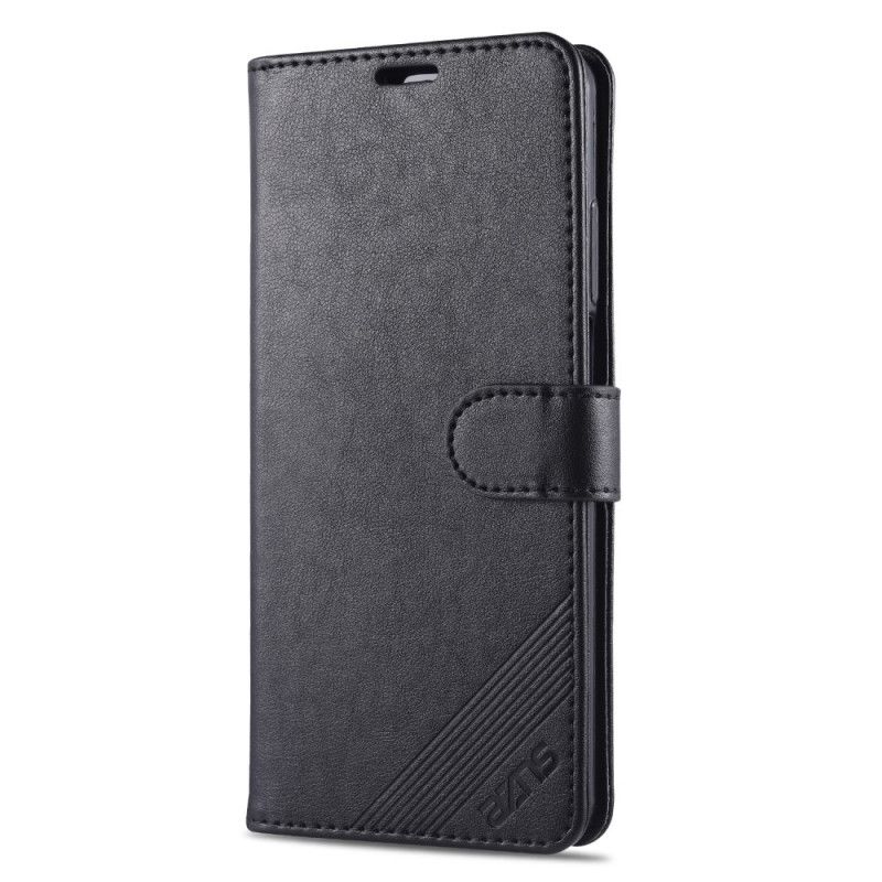 Etui Folio Xiaomi Redmi K30 Czerwony Czarny Imitacja Skóry Azns