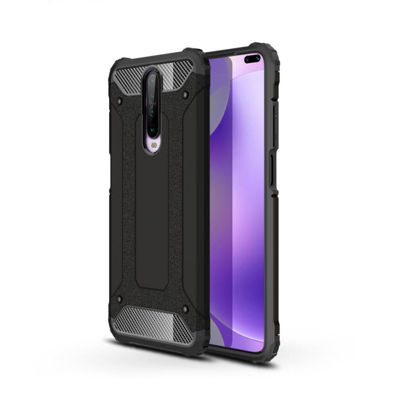 Etui Xiaomi Redmi K30 Biały Czarny Ocalały