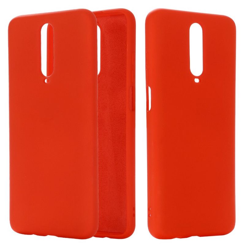 Futerały Xiaomi Redmi K30 Czerwony Czarny Etui na Telefon Płyn Silikonowy