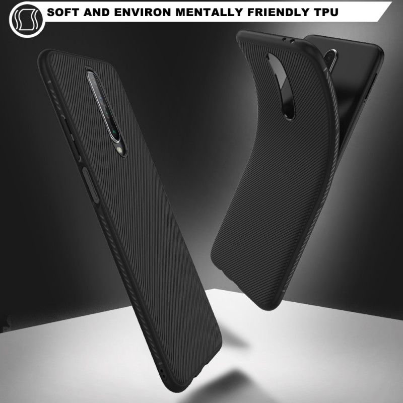 Futerały Xiaomi Redmi K30 Granatowy Czarny Etui na Telefon Lenuo Twill