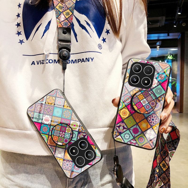 Etui Do Xiaomi 17 Stojak Patchworkowy Z Paskiem
