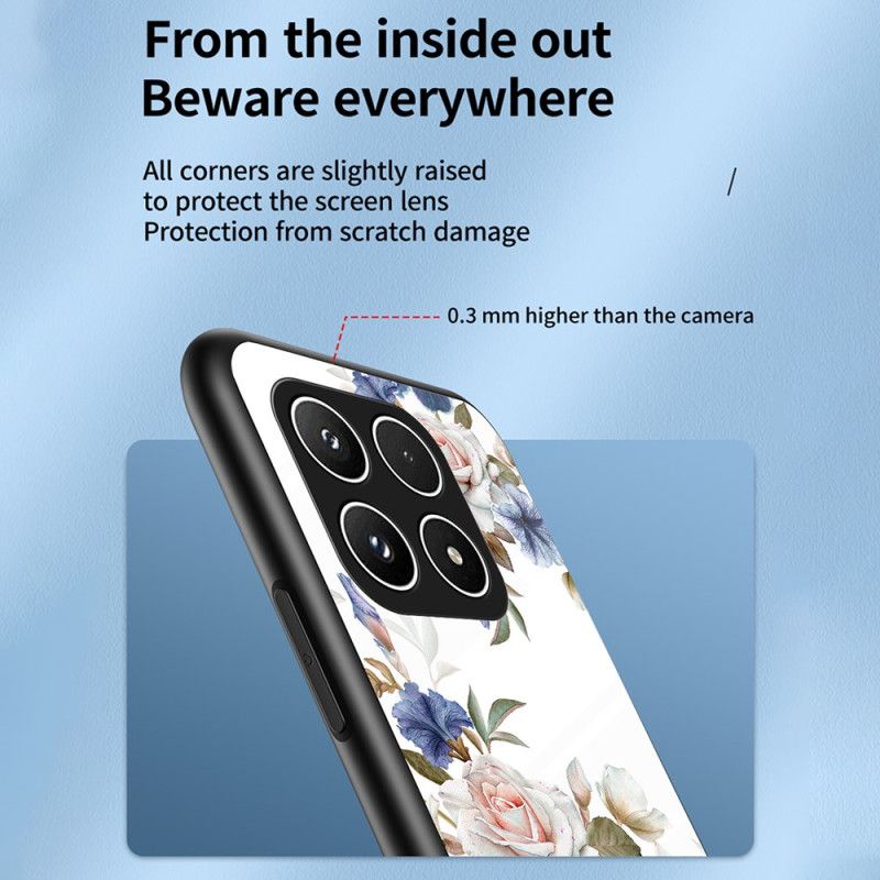 Etui Do Xiaomi 17 Wzór Kwiatowy Ze Szkła Hartowanego