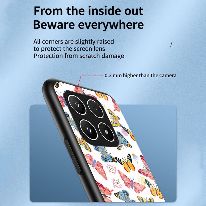 Etui Do Xiaomi 17 Wzór Motyla Ze Szkła Hartowanego
