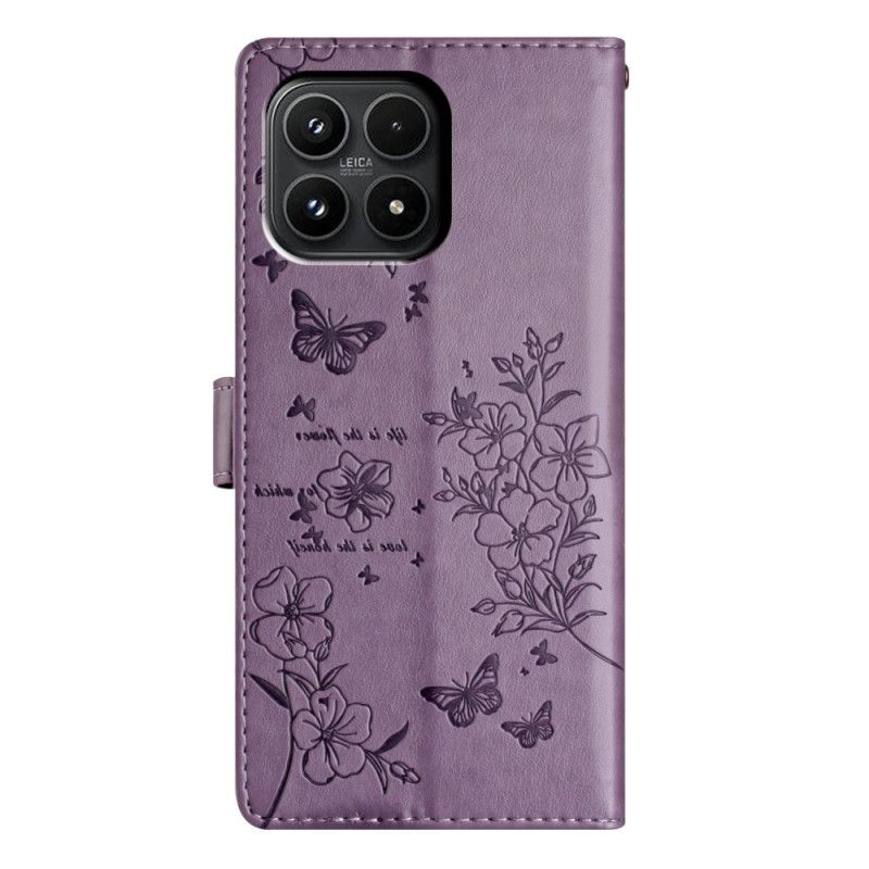 Etui Folio Do Xiaomi 17 Nadruk Kwiatowy
