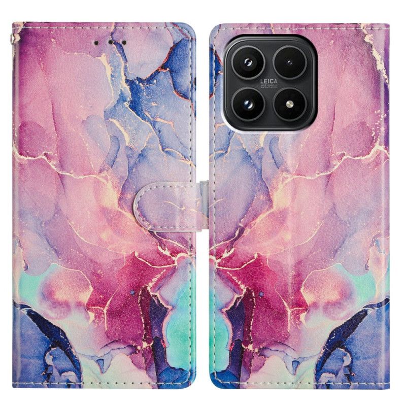 Etui Folio Do Xiaomi 17 Zielony I Różowy Marmur