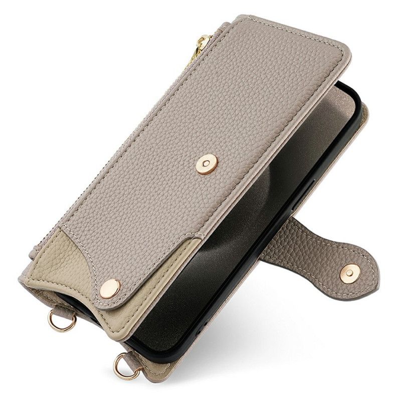 Etui Folio Xiaomi 17 Pasek Na Ramię Z Lusterkiem I Łańcuszkiem Etui Ochronne