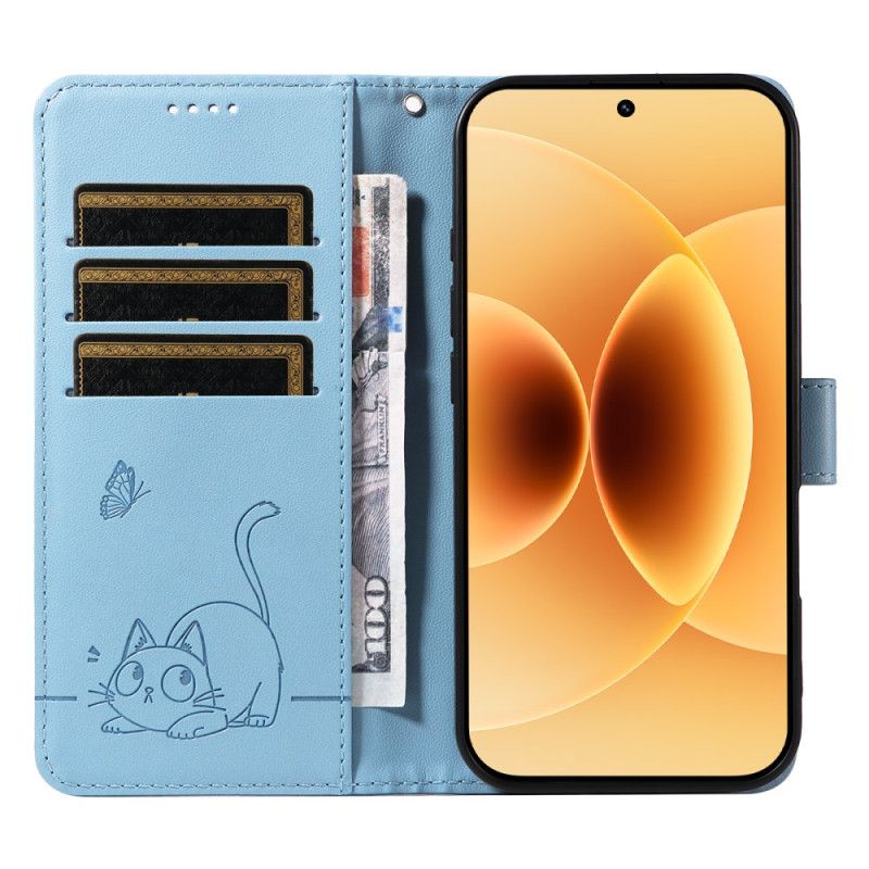 Etui Folio Xiaomi 17 Pasek Z Grafiką Kota