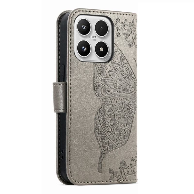 Etui Folio Xiaomi 17 Trójwymiarowy Motyl I Kryształki Górskie Etui Ochronne