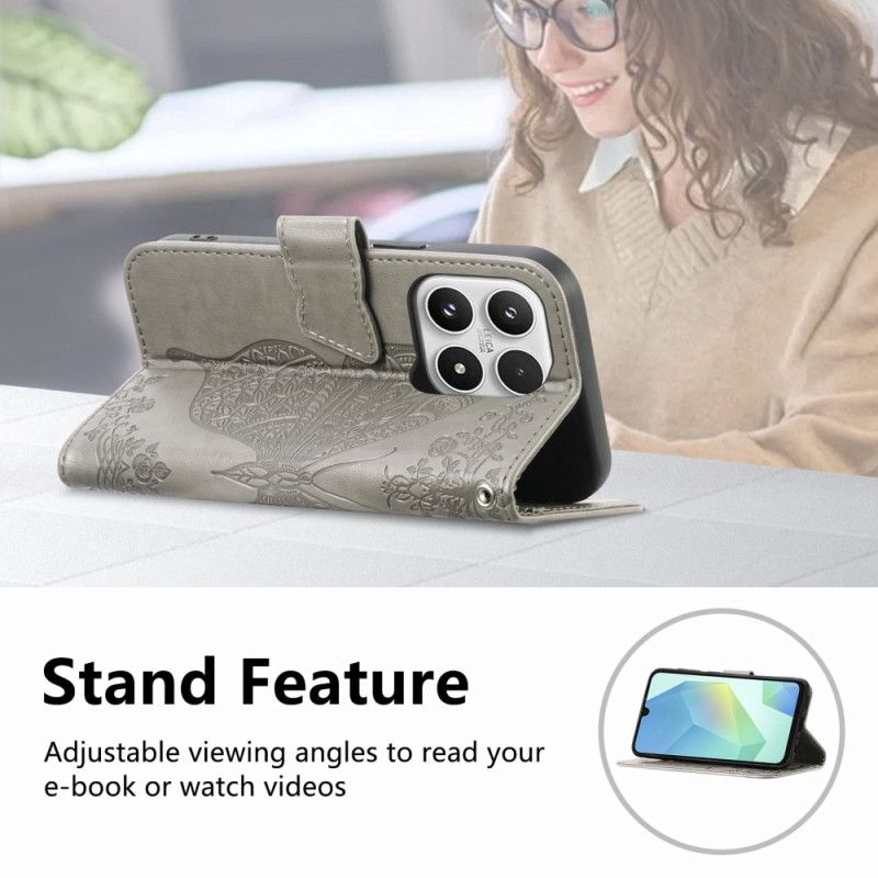 Etui Folio Xiaomi 17 Trójwymiarowy Motyl I Kryształki Górskie Etui Ochronne