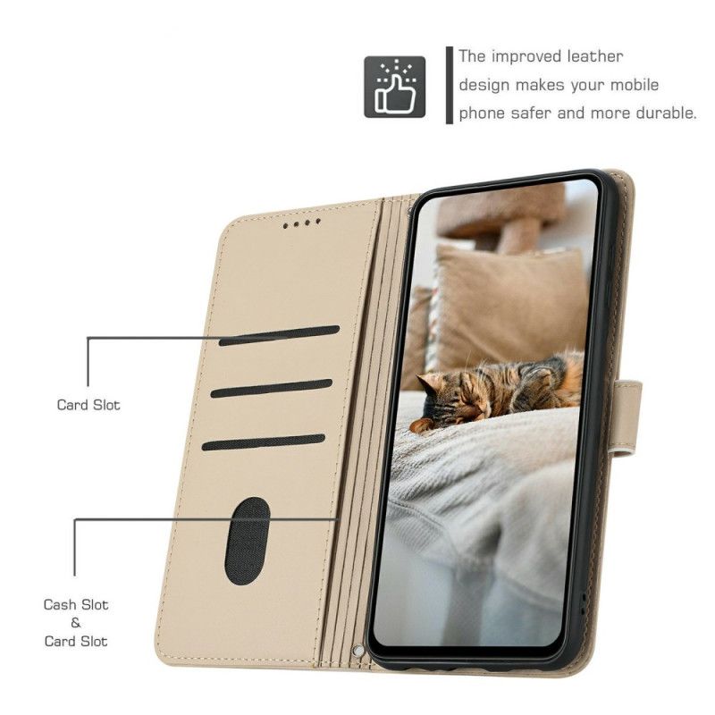 Etui Folio Xiaomi 17 Wzór Kota Ze Smyczką Etui Ochronne