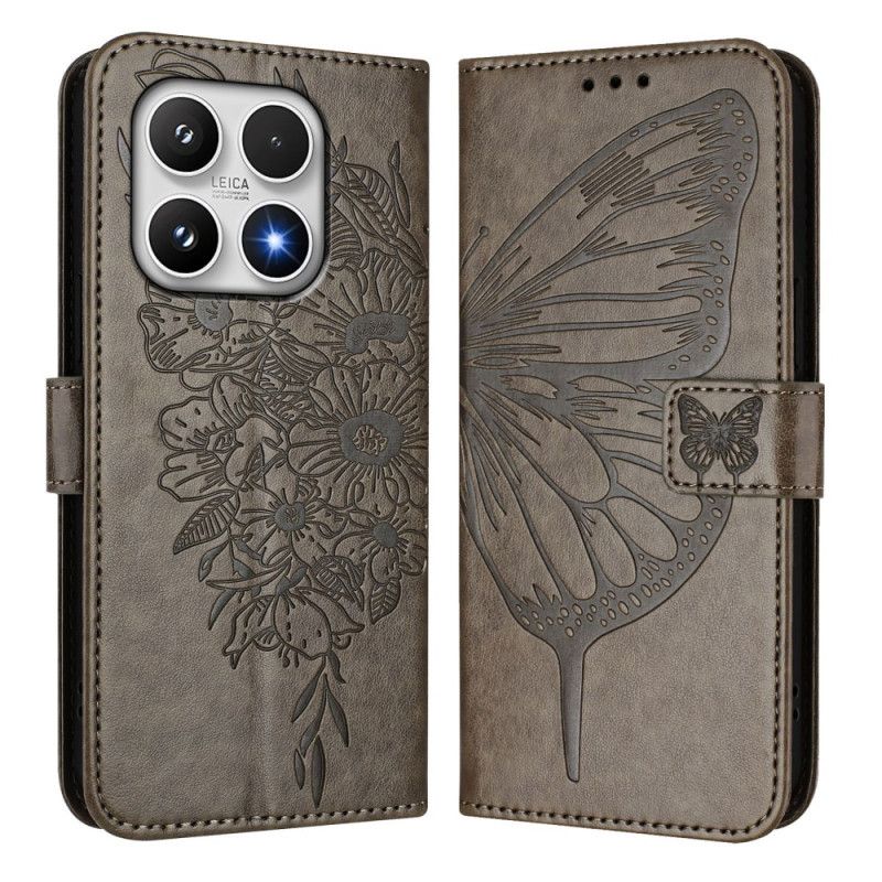 Etui Folio Xiaomi 17 Wzór Motyla Z Paskiem Etui Ochronne