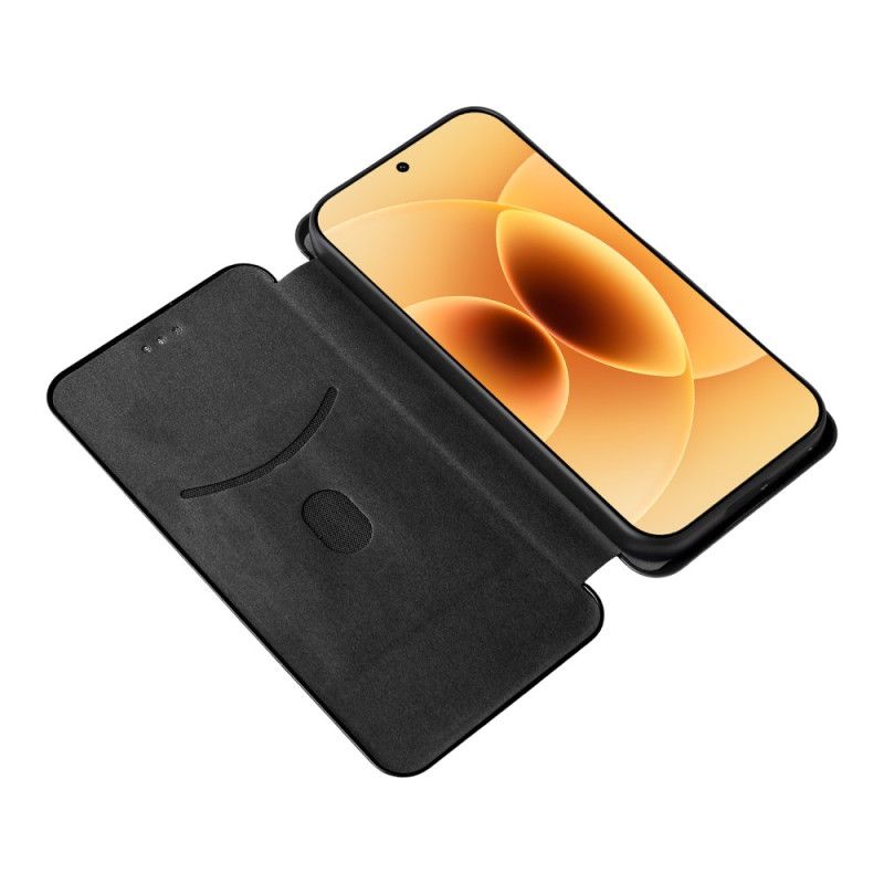 Flip Kotelot Xiaomi 17 Tekstura Włókna Węglowego Etui Ochronne
