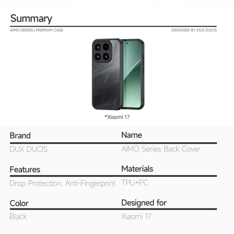 Futerały Xiaomi 17 Etui Na Telefon Seria Aimo Dux Ducis