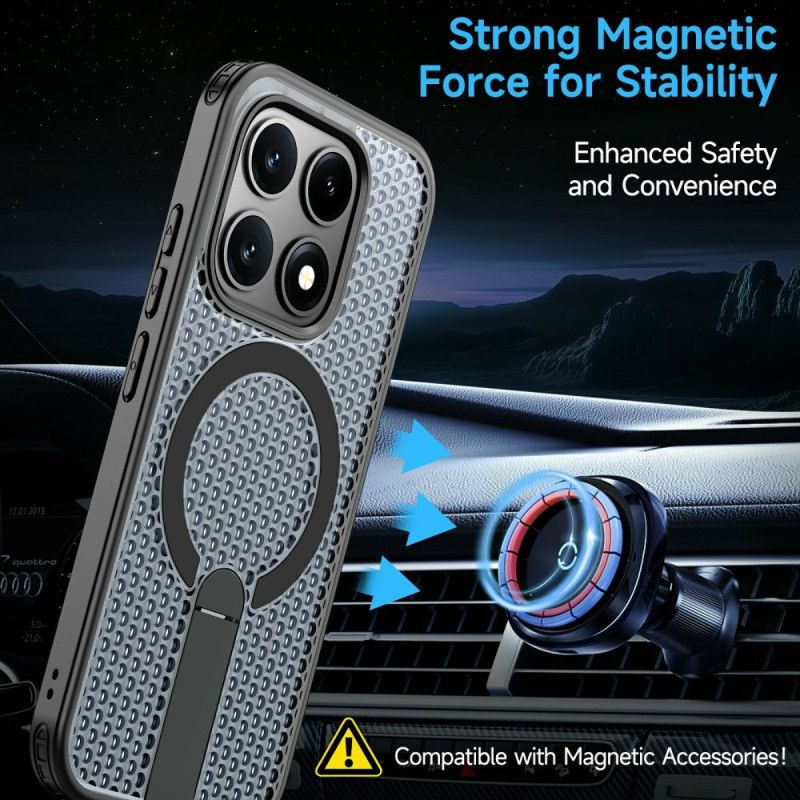 Futerały Xiaomi 17 Etui Na Telefon Tekstura Magnetycznej Siatki Z Podstawką