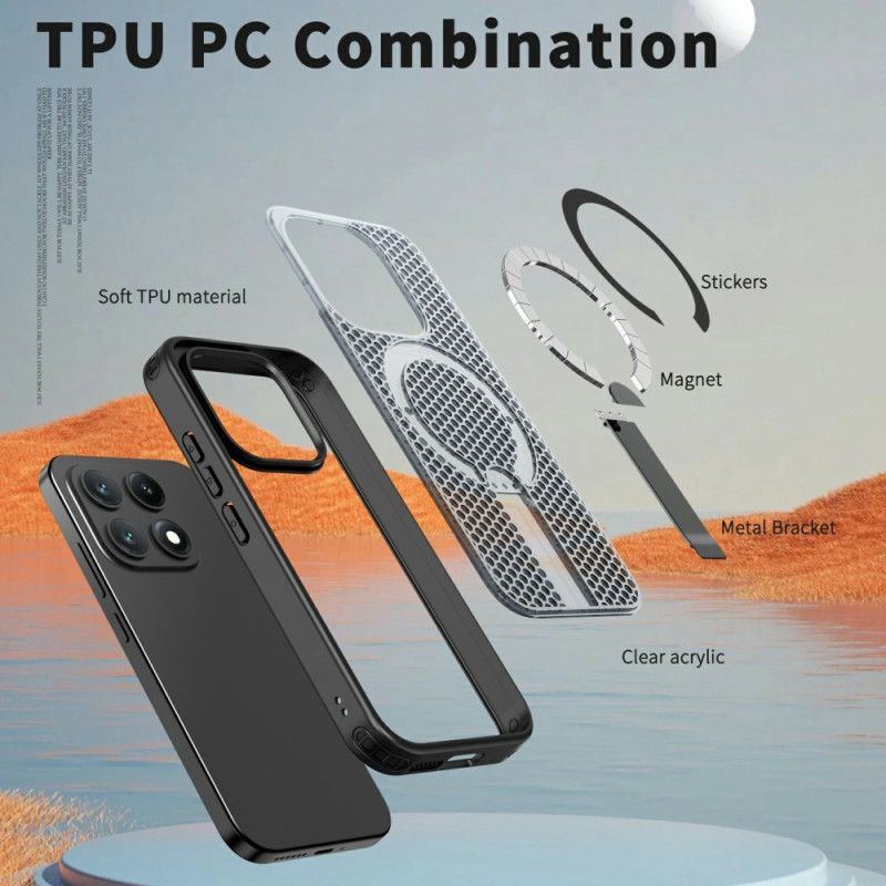 Futerały Xiaomi 17 Etui Na Telefon Tekstura Magnetycznej Siatki Z Podstawką