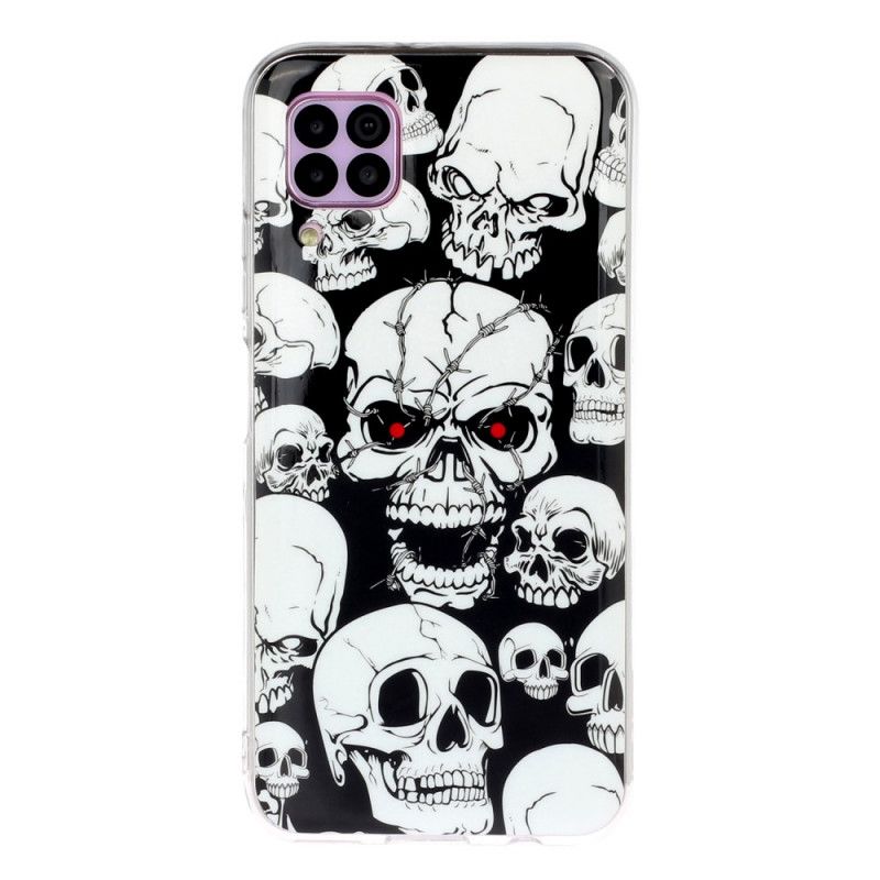 Etui Huawei P40 Lite Uwaga Fluorescencyjne Czaszki Etui Ochronne