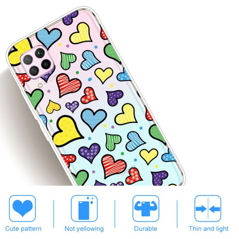 Futerały Huawei P40 Lite Etui na Telefon Wielokolorowe Serca