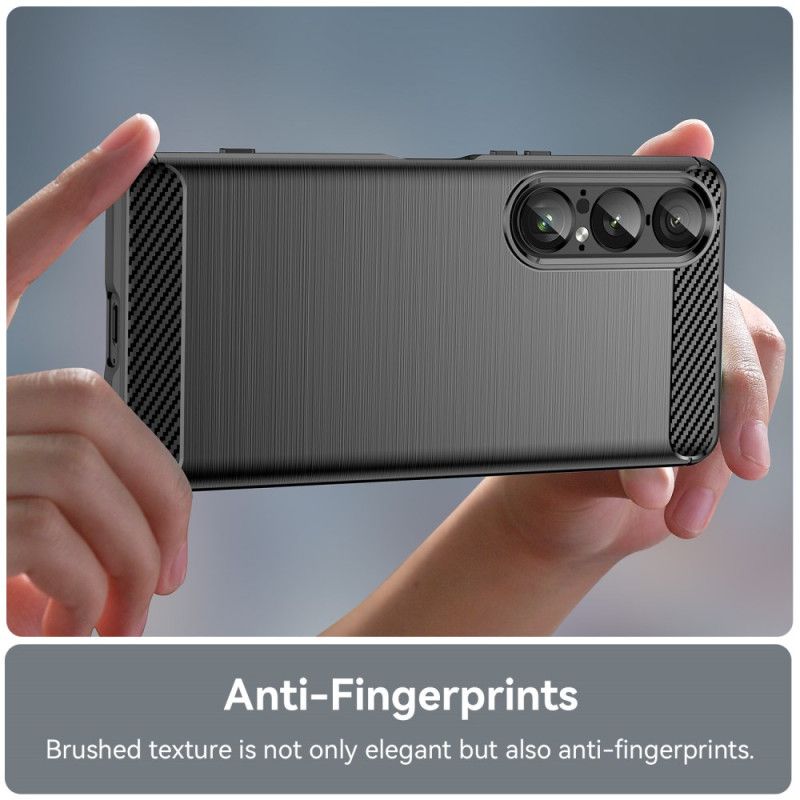 Etui Do Sony Xperia 1 Vii Szczotkowane Włókno Węglowe