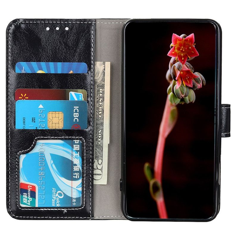 Etui Folio Do Sony Xperia 1 Vii Błyszcząca Skóra Syntetyczna