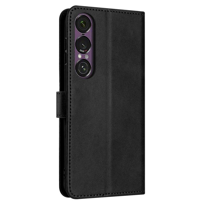 Etui Folio Do Sony Xperia 1 Vii Efekt Skóry Z Paskiem