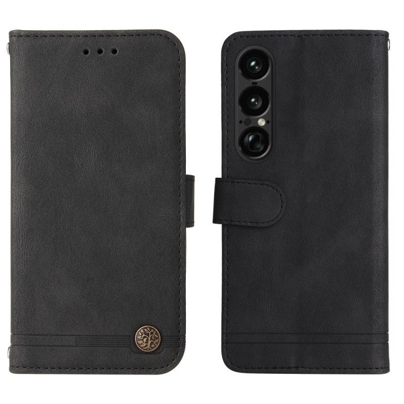 Etui Folio Do Sony Xperia 1 Vii Efekt Vintage Z Nitem