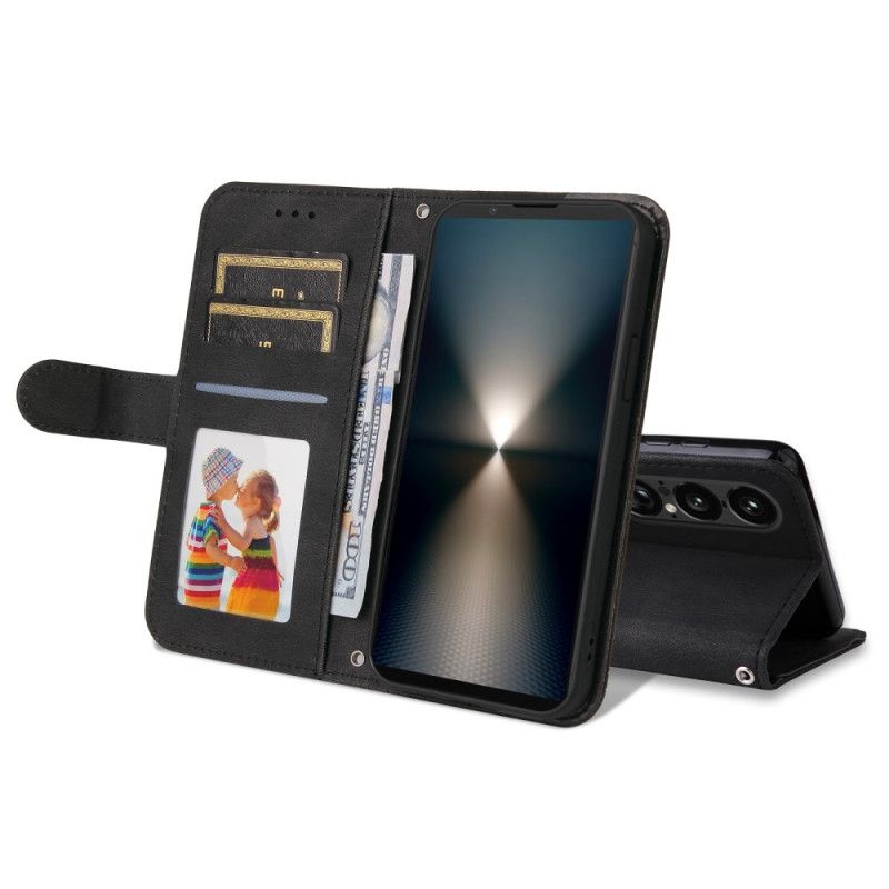 Etui Folio Do Sony Xperia 1 Vii Efekt Vintage Z Nitem