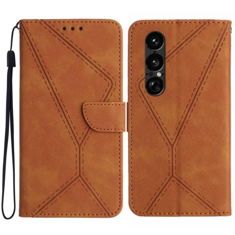 Etui Folio Do Sony Xperia 1 Vii Linie I Paski