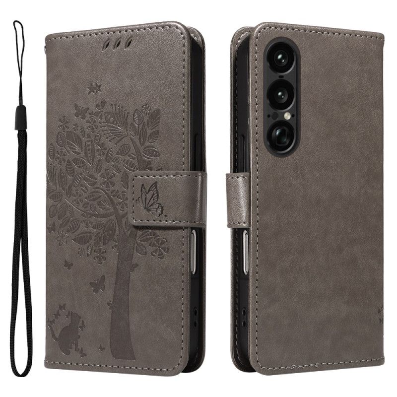 Etui Folio Sony Xperia 1 Vii Drzewko Dla Kota Etui Ochronne