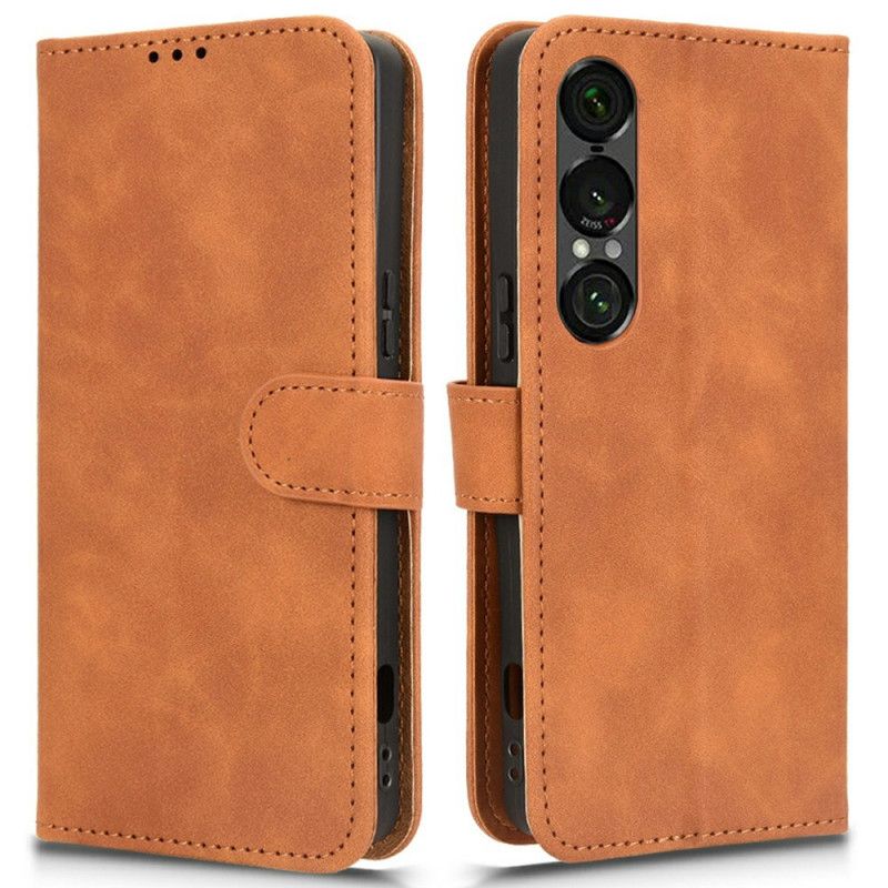 Etui Folio Sony Xperia 1 Vii Efekt Zamszu Etui Ochronne