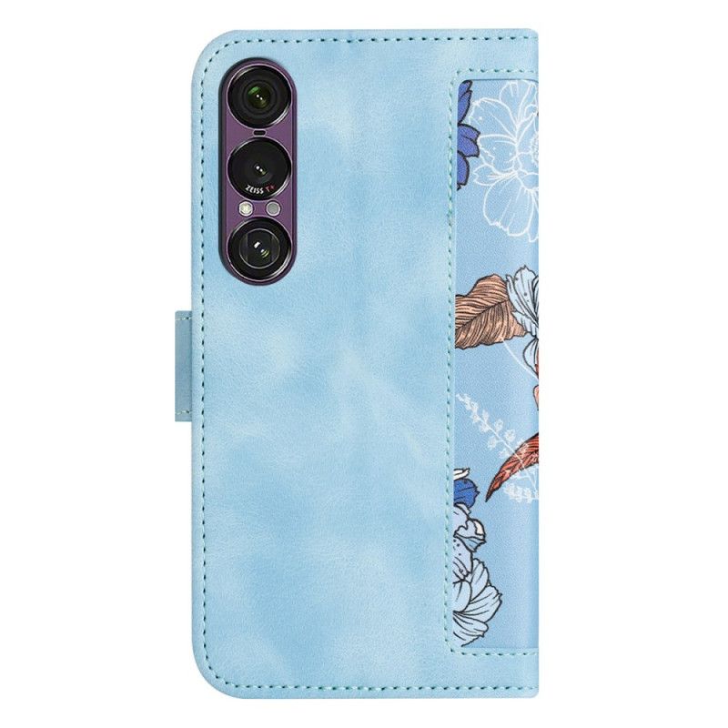 Etui Folio Sony Xperia 1 Vii Kwiaty Z Paskiem Etui Ochronne