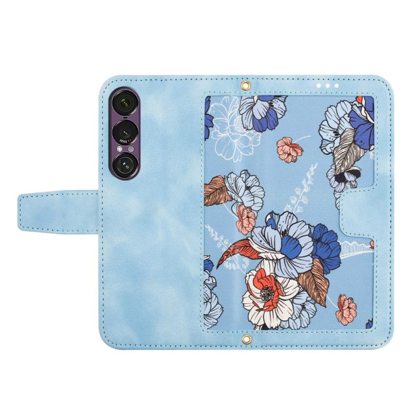 Etui Folio Sony Xperia 1 Vii Kwiaty Z Paskiem Etui Ochronne