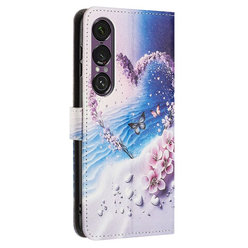 Etui Folio Sony Xperia 1 Vii Motyl I Serce
