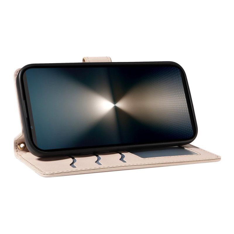 Etui Folio Sony Xperia 1 Vii Pikowana Z Paskiem I Paskiem Na Ramię Etui Ochronne