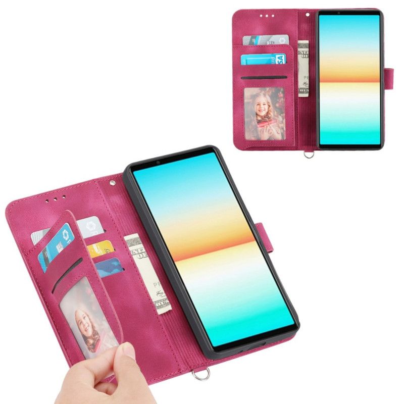 Etui Folio Sony Xperia 1 Vii Zamsz Z Efektem Koronki Etui Ochronne