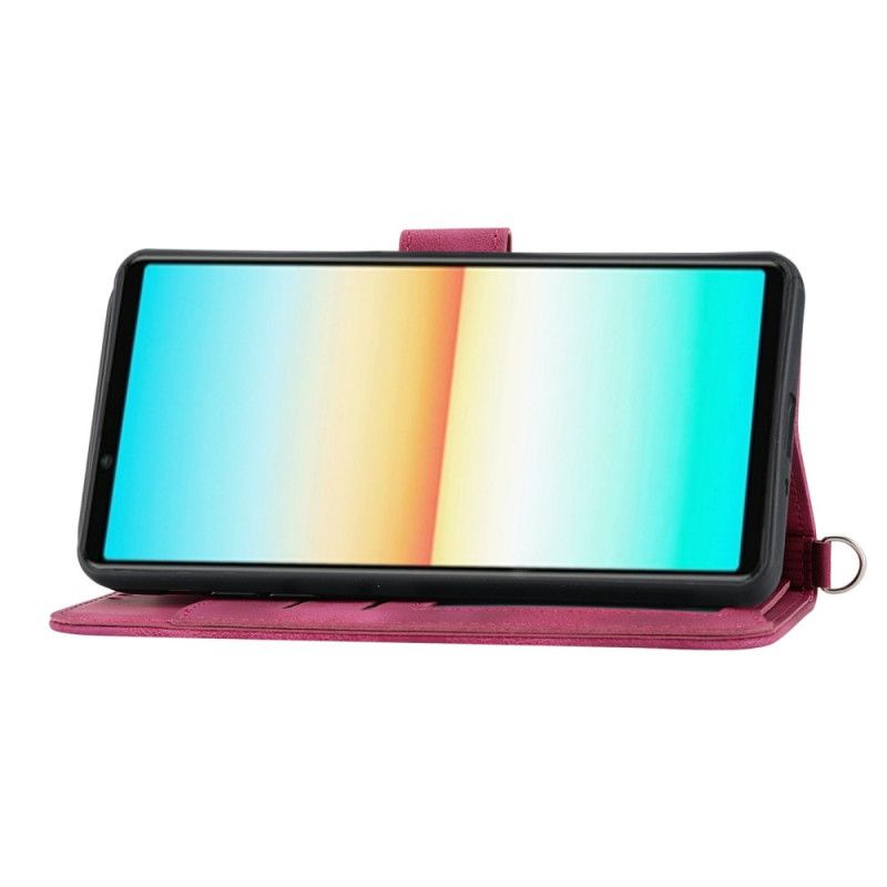 Etui Folio Sony Xperia 1 Vii Zamsz Z Efektem Koronki Etui Ochronne