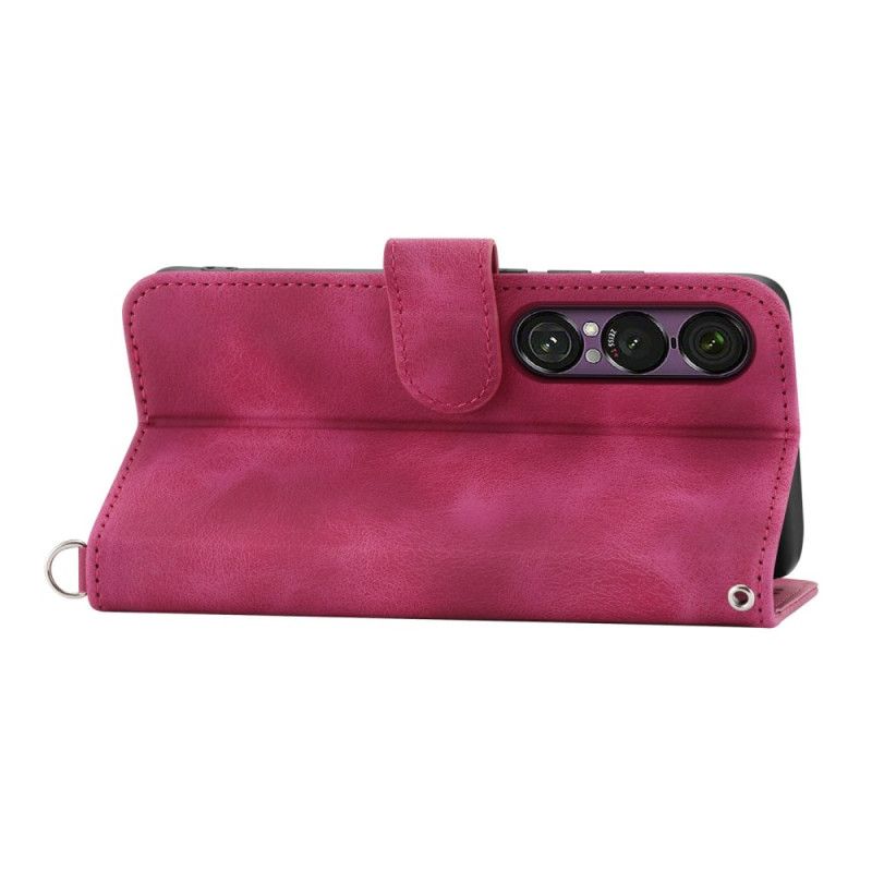 Etui Folio Sony Xperia 1 Vii Zamsz Z Efektem Koronki Etui Ochronne