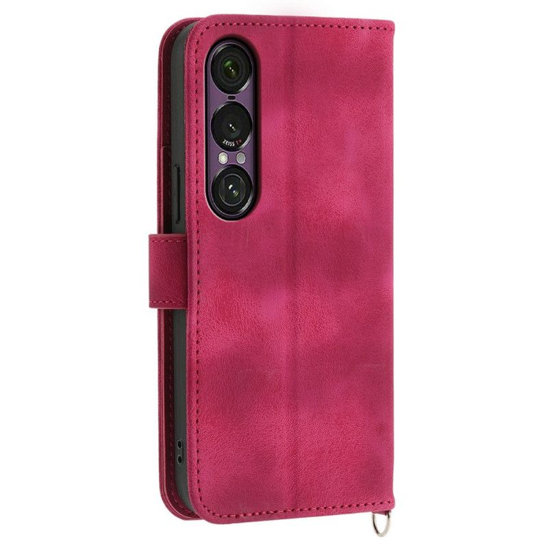 Etui Folio Sony Xperia 1 Vii Zamsz Z Efektem Koronki Etui Ochronne