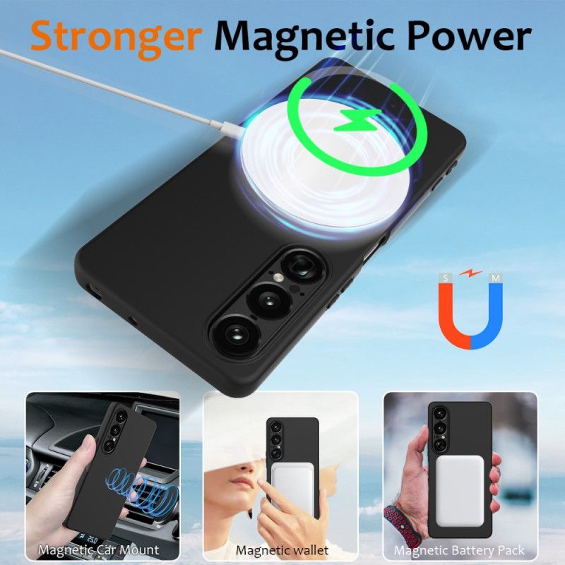 Etui Sony Xperia 1 Vii Silikonowe Kompatybilne Z Magsafe Ze Smyczą Etui Ochronne